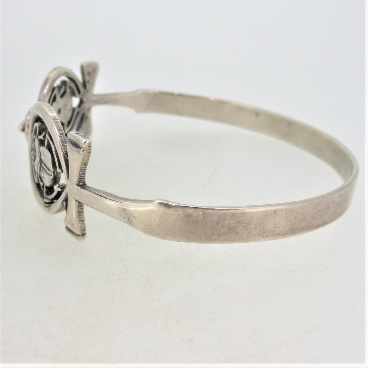 Sterling Silver Scarab Beetle Hook Bracelet