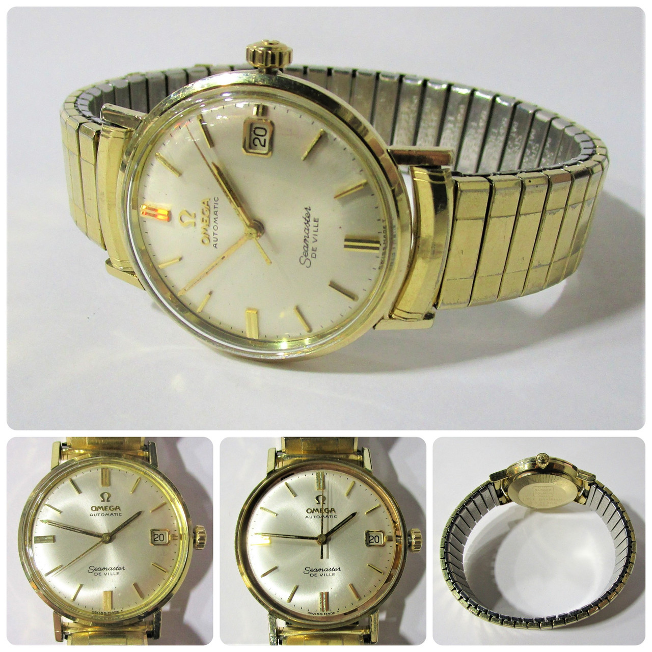 Vintage 1960's 34mm Omega Seamaster DeVille Automatic 14k GF