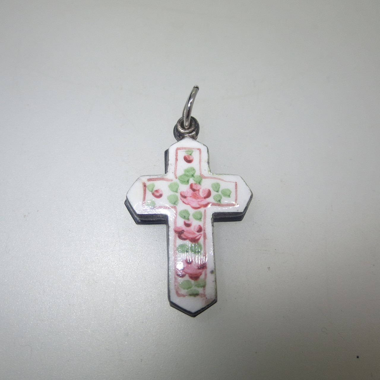 Sterling Silver Enamel Moveable Double Crosses