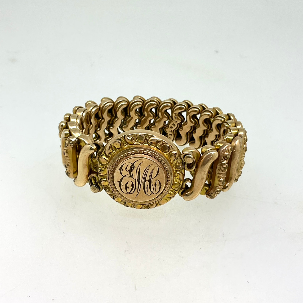 Monogram Gold Toned Sterling Silver Sweetheart Bracelet