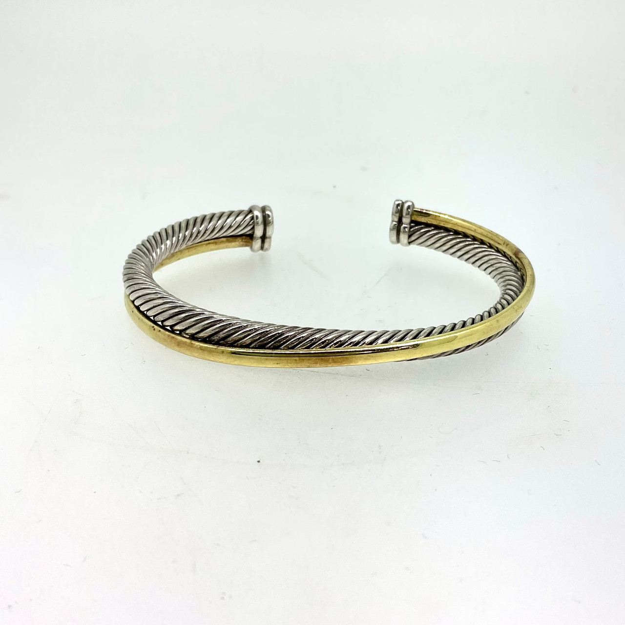 David Yurman Crossover Wide Cuff Bracelet with 18K Yellow Gold