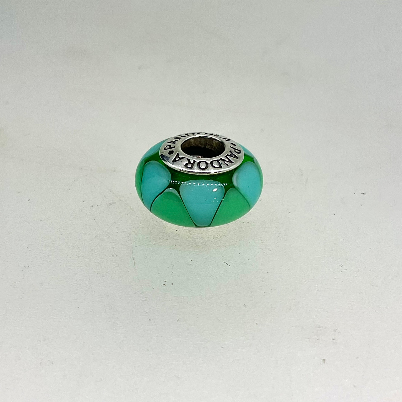 Pandora Sterling Silver 'Captivating Green' Murano Glass Charm