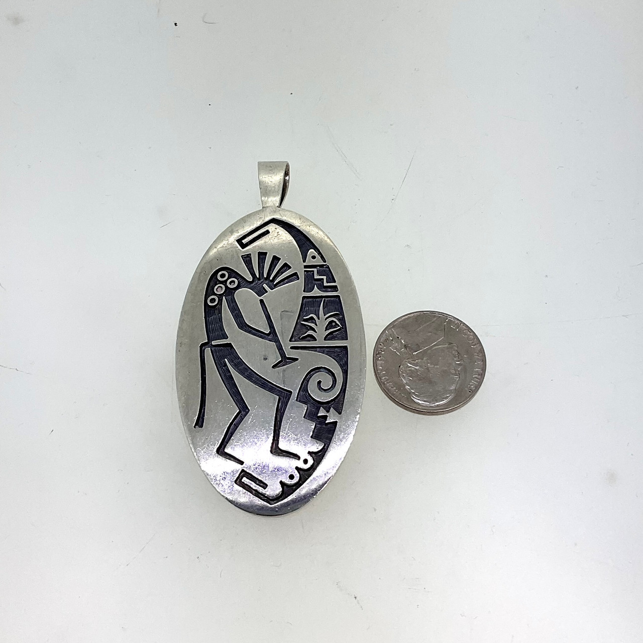 Sterling Silver Large Kokopelli Pendant