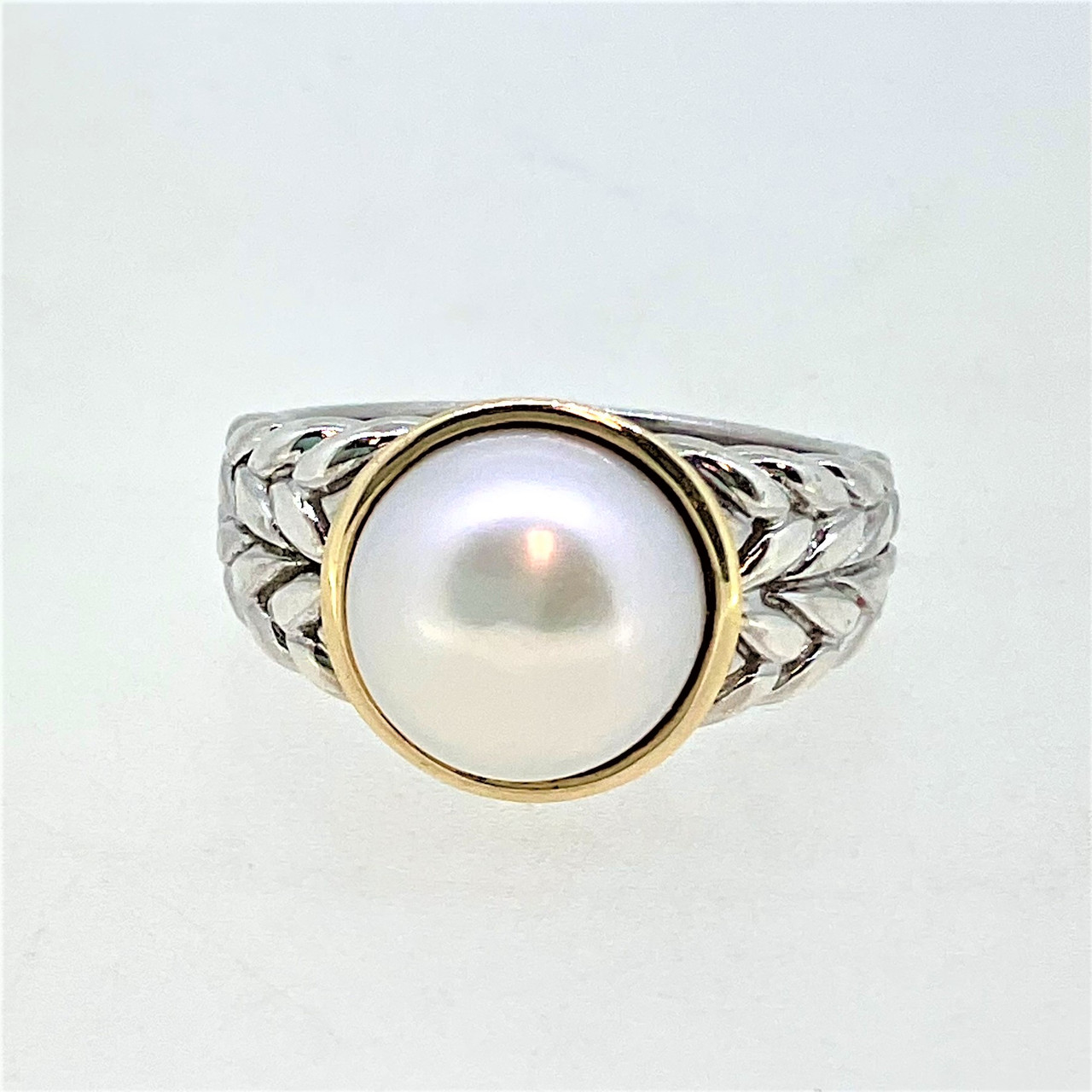 Buy Pearl Stone Silver Adjustable Ring for Men at Amazon.in