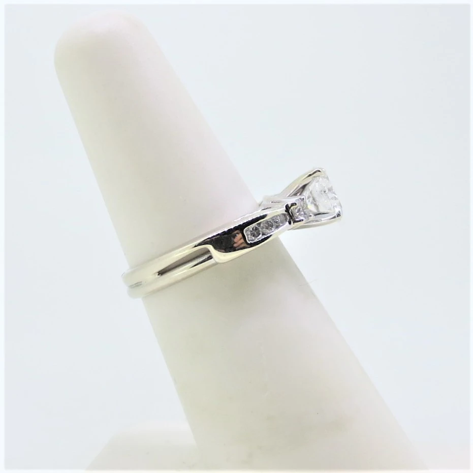 14K W Gold 1.00ct Round Brilliant Diamond Solitaire Soldered Enhancer ...