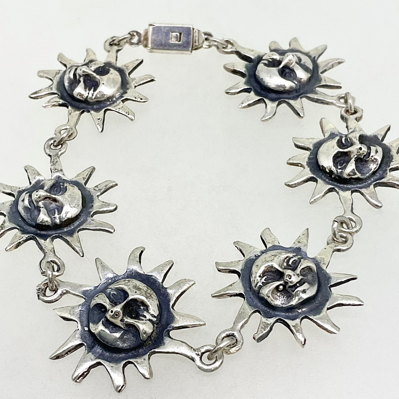 アクセサリー MEXICO jewelry silver bracelet 925 Sterling Silver Vintage Mexico Square Link Bracelet 6.25