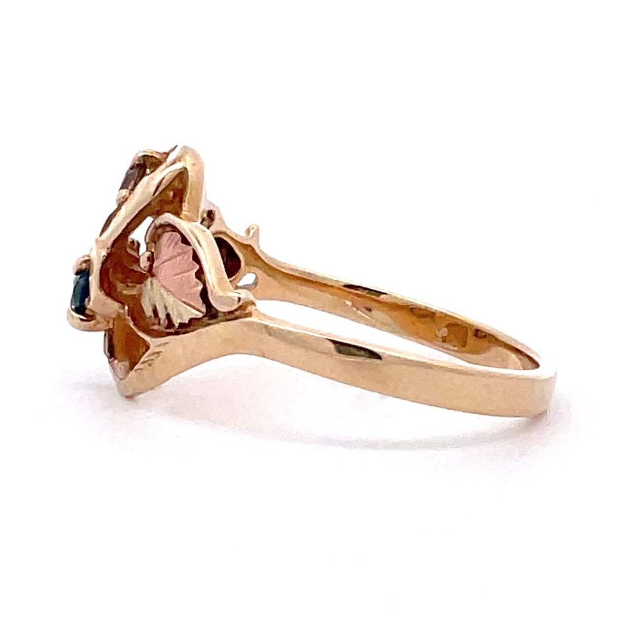 10K Black Hills Gold Coleman Co Smoky Topaz and Sapphire