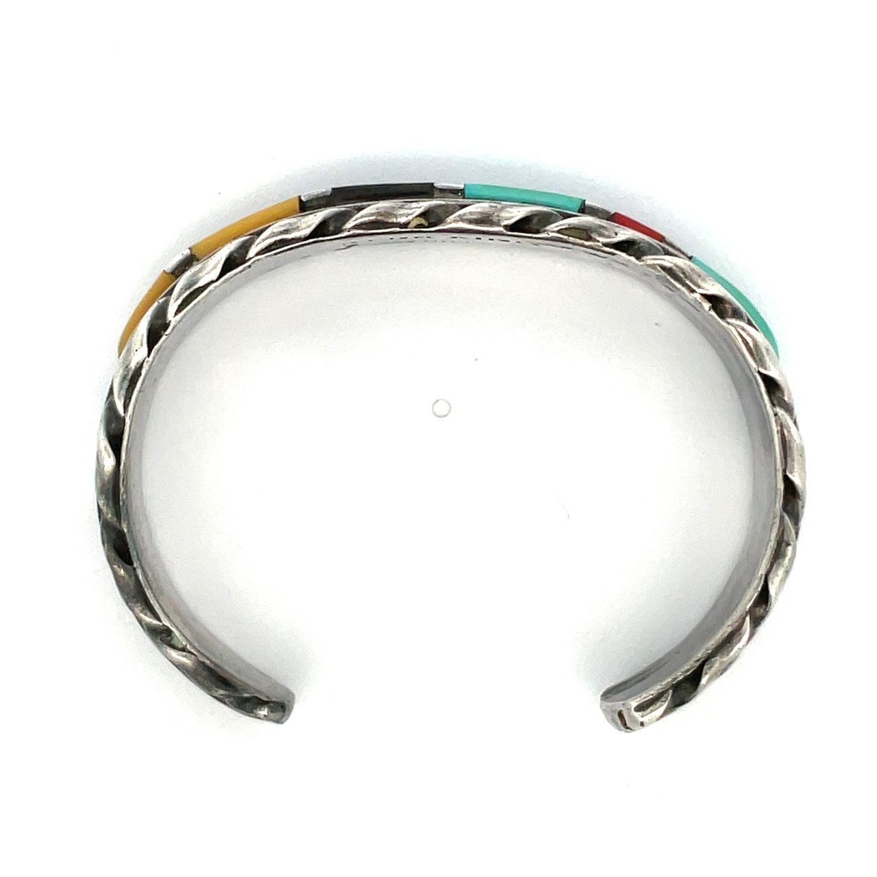 Rena King Zuni Sterling Silver Turquoise Red Coral Mother of Pearl