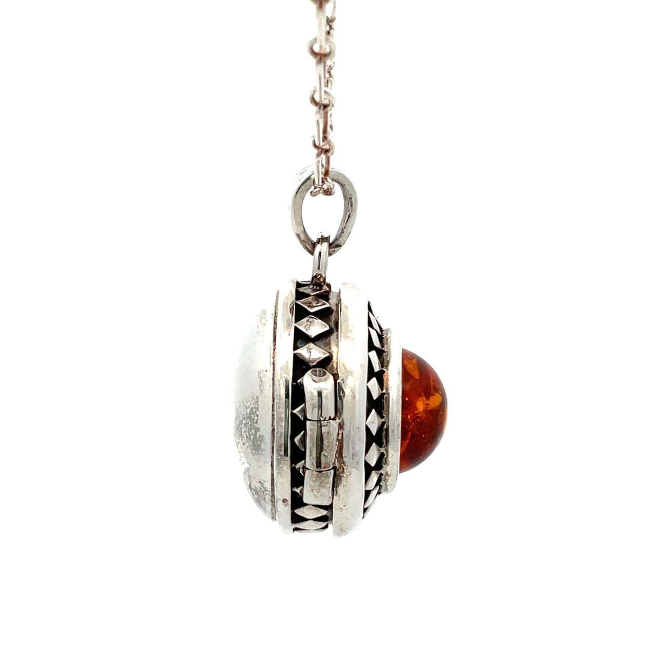 Sterling Silver Viking Style Past Times Amber Poison