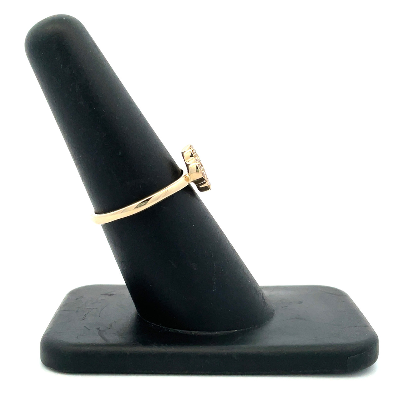 14K Yellow Gold 0.40cttw Diamond Clover Ring Size 6.5
