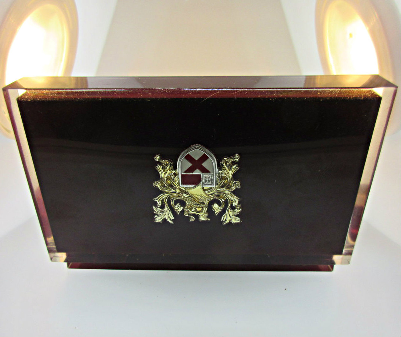 Vintage Lady Elgin 21 Jewels Durapower Clear and Burgundy Watch Box