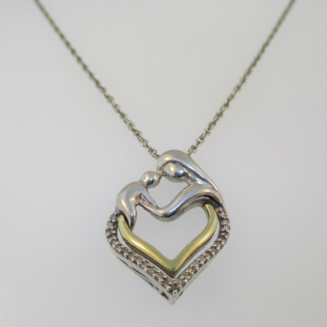 mother and child heart necklace