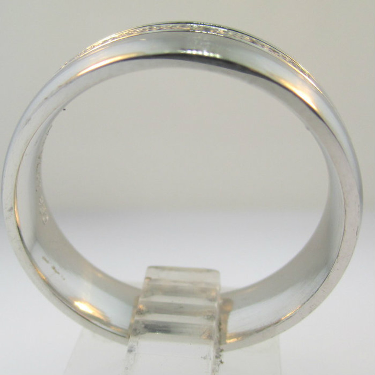 Platinum Approx .04ct TW Diamond Accent Mens Wedding Band Size 11