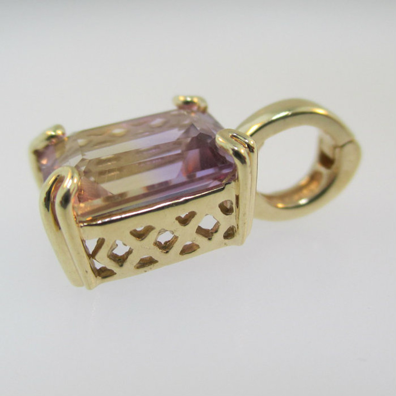 10k Yellow Gold Ametrine Pendant with Enhancer Bail