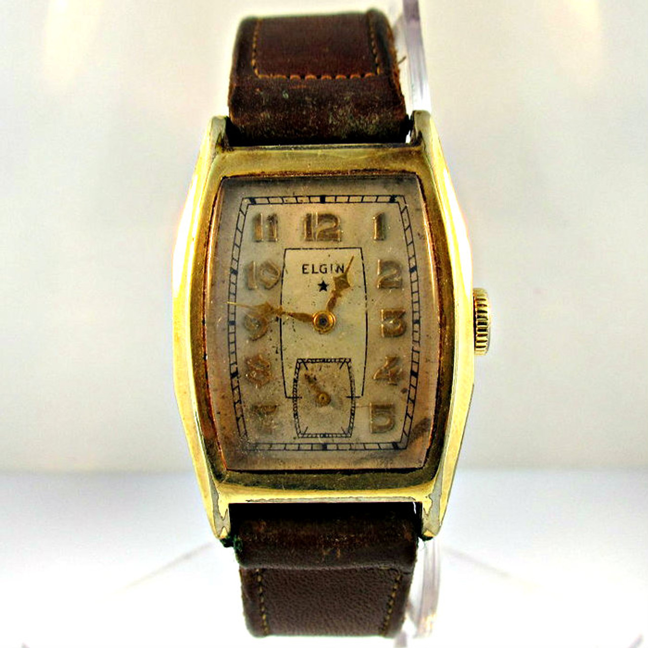 Vintage Elgin National Watch Co. 17 Jewels Gold Filled with Leather ...