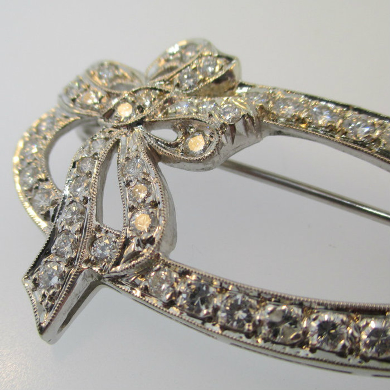 Art Deco Darling! Vintage Filigree Bow Brooch for Wedding or Heirloom