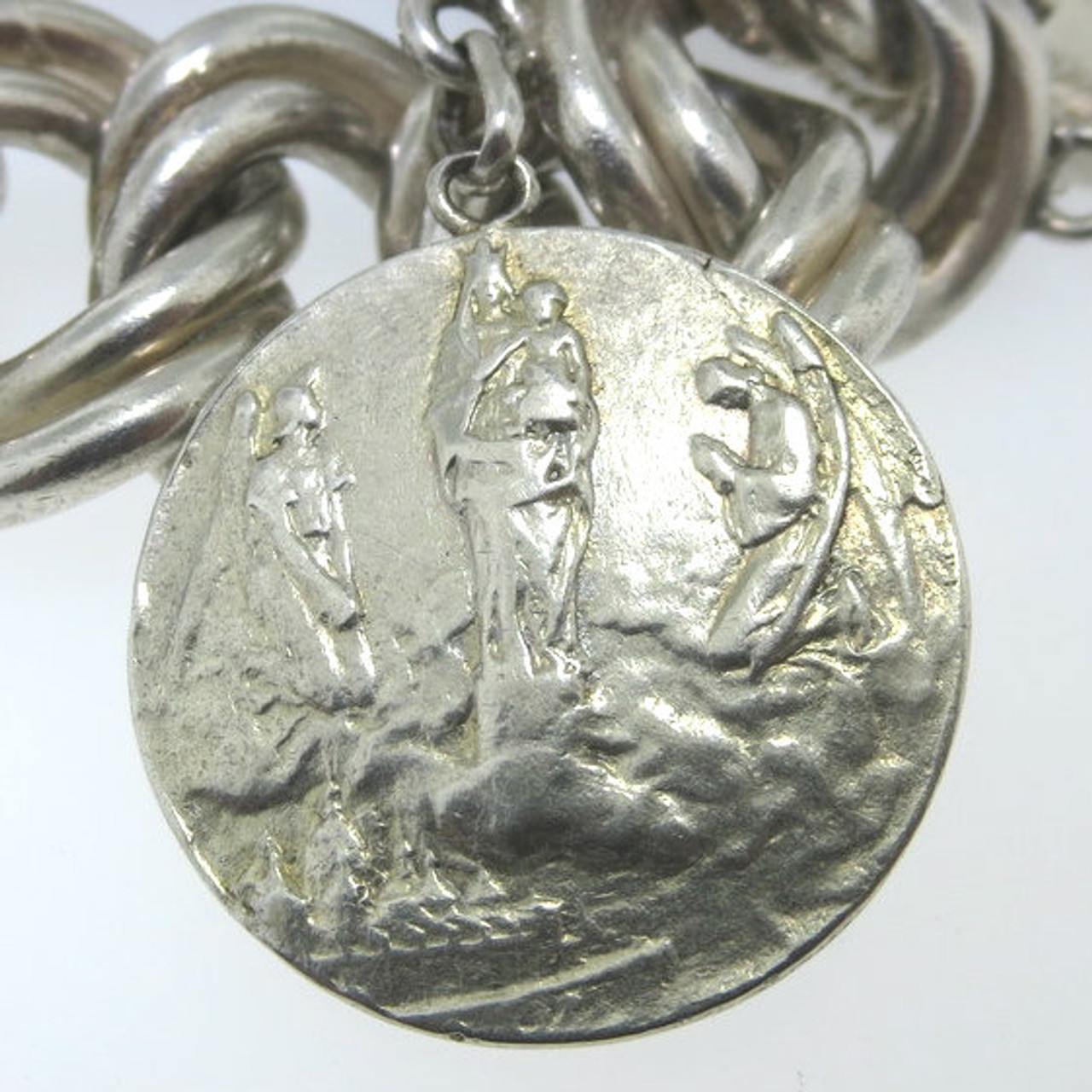 Silver Kiss,'Sterling Silver x and O Chain Link Bracelet from Mexico