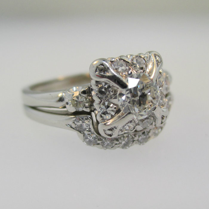 Vintage Orange Blossom OBJ Platinum Approx .38ct Round Brilliant Cut