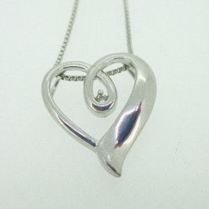Sterling Silver Diamond Heart Pendant Necklace