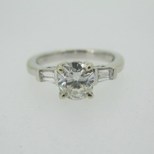 14k White Gold Approx .90ct European Cut Diamond Ring Size 6 1/2