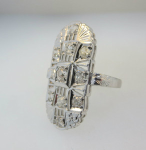Vintage 1920’s Era Platinum Approx. 1.0ct TW European Cut Diamond Ring with Delicate Filigree Accents. Size 5 ½*