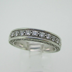 19k White Gold St Onge 1/3ct TW Diamond Band Love Forever Size 7 