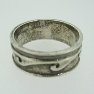Sterling Silver Ocean Wave Crests Band Ring Size 9 1/2