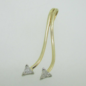 14K Yellow Gold Diamond Two Stone Slide Pendant  