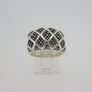 Sterling Silver Michael Dawkins Wide Band Patterned Ring Size 7