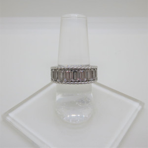 Judith Ripka Sterling Silver Diamonique CZ Baguette Stones Ring Size 7