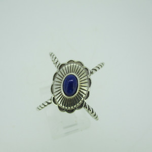 Sterling Silver Carolyn Pollack Blue Lapis Crossover Ring Size 6.5