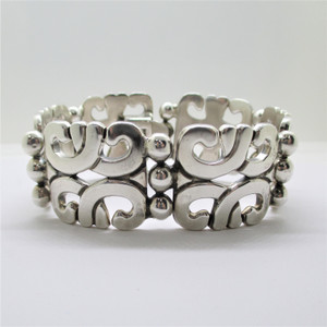 Silver Kiss,'Sterling Silver x and O Chain Link Bracelet from Mexico