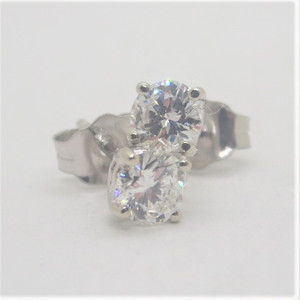 14k White Gold Approx 0.46ct TW Round Brilliant Cut Diamond Stud Earrings