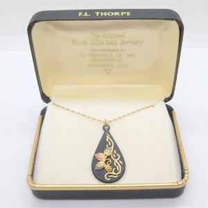 14k Yellow & Black Hills Gold F.L. Thorpe Landstrom Pendant Necklace in Box
