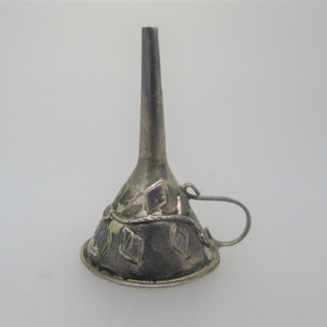 Sterling Silver funnel Charm With Floral Design Marked Mexico