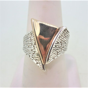 Sterling Silver 18K Pekarek Designer Ring Size 8