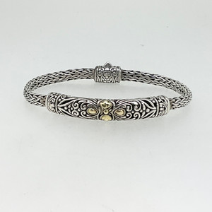 Devata Bali 18K Gold Accent Sterling Silver Dragon Bone Chain Bracelet Devata Bali 18K Gold Accent Sterling Silver Dragon Bone Chain Bracelet