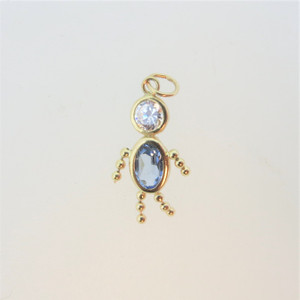 14k Yellow Gold March Birthstone Created Aquamarine Boy Charm Pendant 14k Yellow Gold March Birthstone Created Aquamarine Boy Charm Pendant