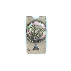 Sterling Silver Abalone Bison Money Clip