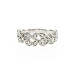 14K White Gold with .50 TDW Diamond Floral/Vine Ring Size 7