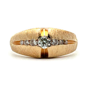 14K Yellow Gold Graduated Diamond APP .50 Cttw Ring Size 10.5