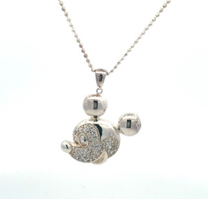 Sterling Silver CZ Mickey Mouse Walt Disney 18" Necklace Sterling Silver CZ Mickey Mouse Walt Disney 18" Necklace