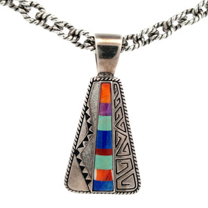 Carolyn Pollack Relios Sterling Silver Multi-stone Triangle Pendant Necklace 20" Carolyn Pollack Relios Sterling Silver Multi-stone Triangle Pendant Necklace 20"
