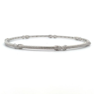 Judith Ripka Sterling Silver Rope Pattern Design Bangle Bracelet Judith Ripka Sterling Silver Rope Pattern Design Bangle Bracelet