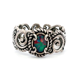 Carolyn Pollack Relios Sterling Silver Created Opal Ring Size 8.75 Carolyn Pollack Relios Sterling Silver Created Opal Ring Size 8.75