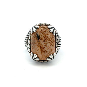 Carolyn Pollack Sterling Silver Rope Style Jasper Ring Size 6 Carolyn Pollack Sterling Silver Rope Style Jasper Ring Size 6