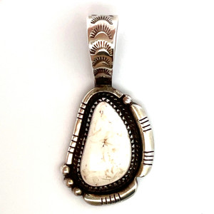 Sterling Silver White Buffalo Turquoise Pendant Sterling Silver White Buffalo Turquoise Pendant