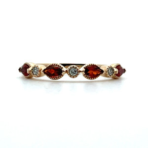 10k Yellow Gold Garnet with Diamond Accent January Birthstone Stackable Ring Size 7 10k Yellow Gold Garnet with Diamond Accent January Birthstone Stackable Ring Size 7