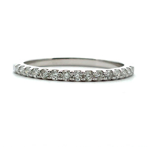 10k White Gold Diamond April Birthstone Stackable Band Ring Size 7 10k White Gold Diamond April Birthstone Stackable Band Ring Size 7