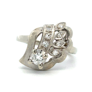 Vintage circa 1930s White Gold Round .25ct TW Diamond Ring Size 5.5 Vintage circa 1930s White Gold Round .25ct TW Diamond Ring Size 5.5